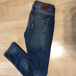 BKE distressed/stitched skinny jeans